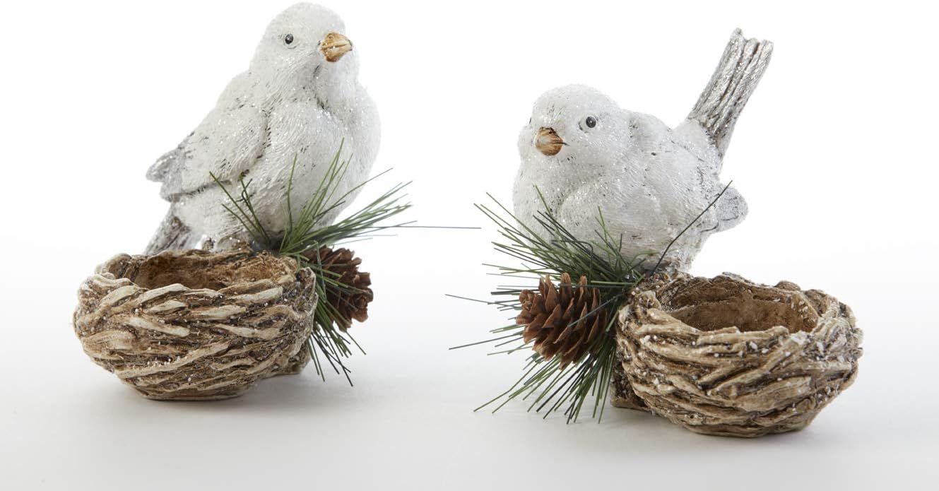 DeltonProducts 3.3 x 4 Resin Snowbird w/ Nest, 2 Assortment