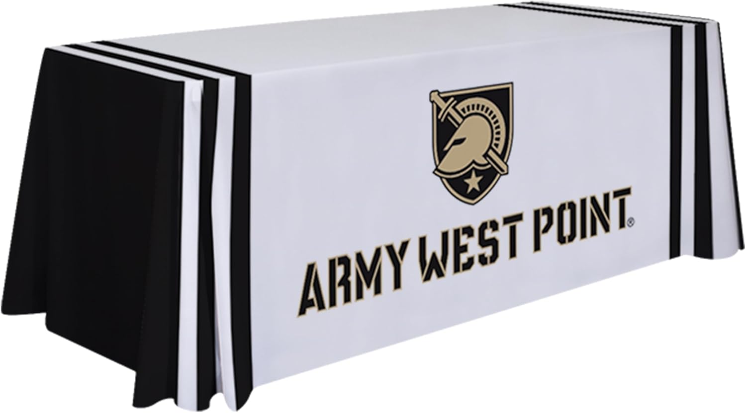 Army Black Knights College Sports Printed Table Throw - NCAA Licensed - Polyester - School Tablecloth (Black, Gold, White) (6' Draped)