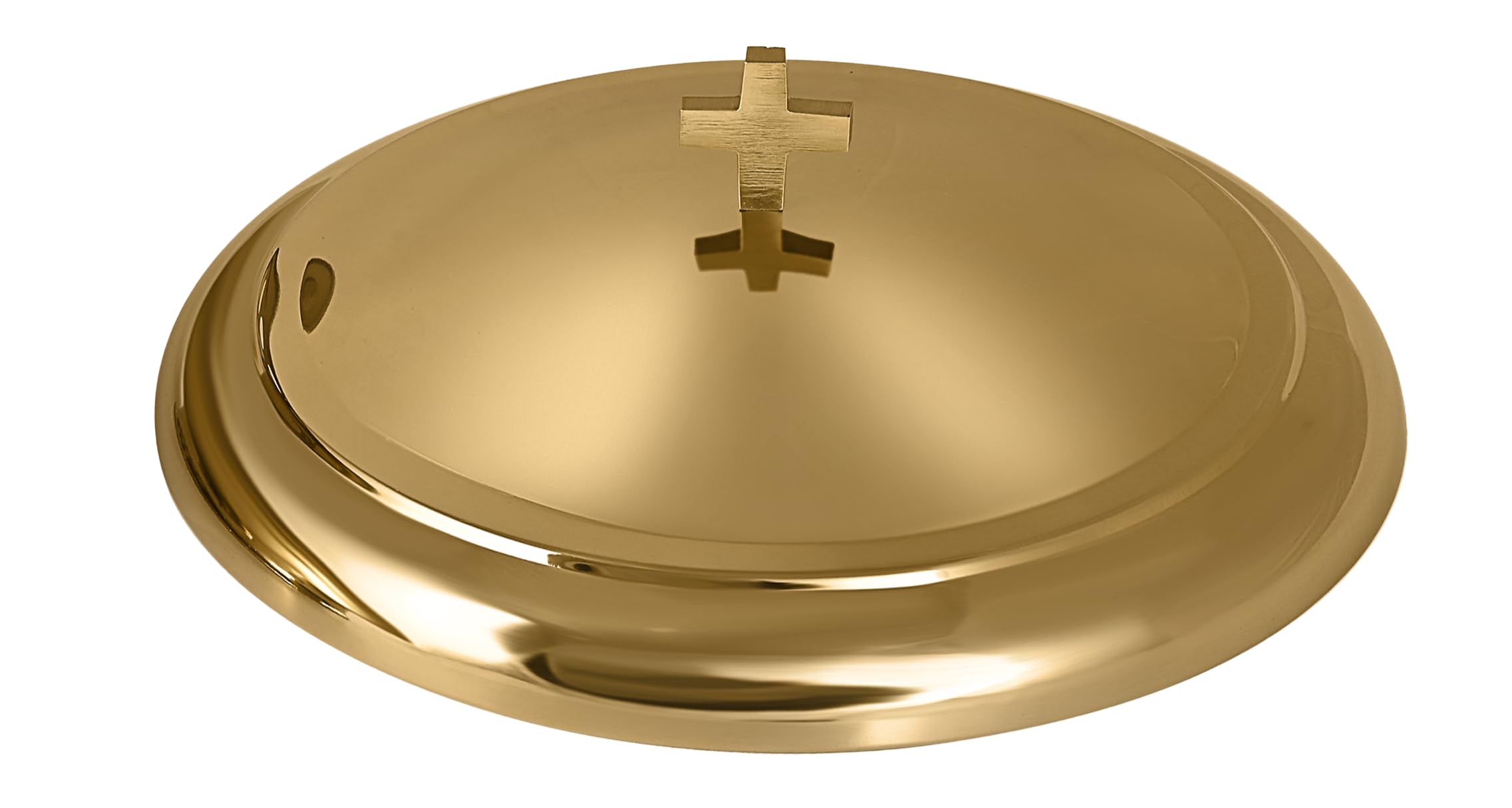 Couvercle de plateau de communion | Couvercle de plateau sacré pour églises | Acier inoxydable – Finition brillante (doré)