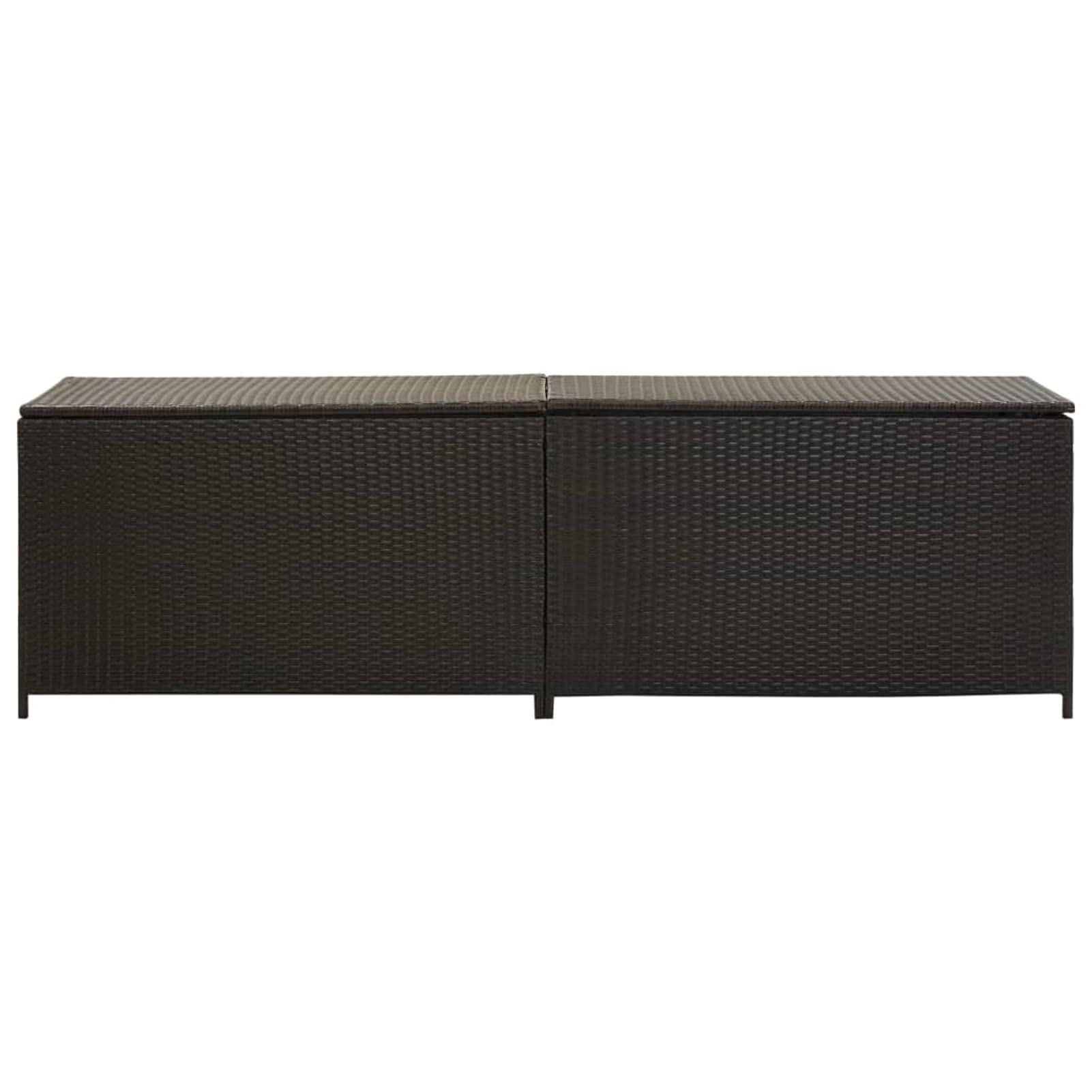 BaraSh Baule da Giardino in Polyrattan 200x50x60 cm Marrone,Baule da Giardino,Bauli e Contenitori da Giardino,Contenitore Giardino(SPU:46475)