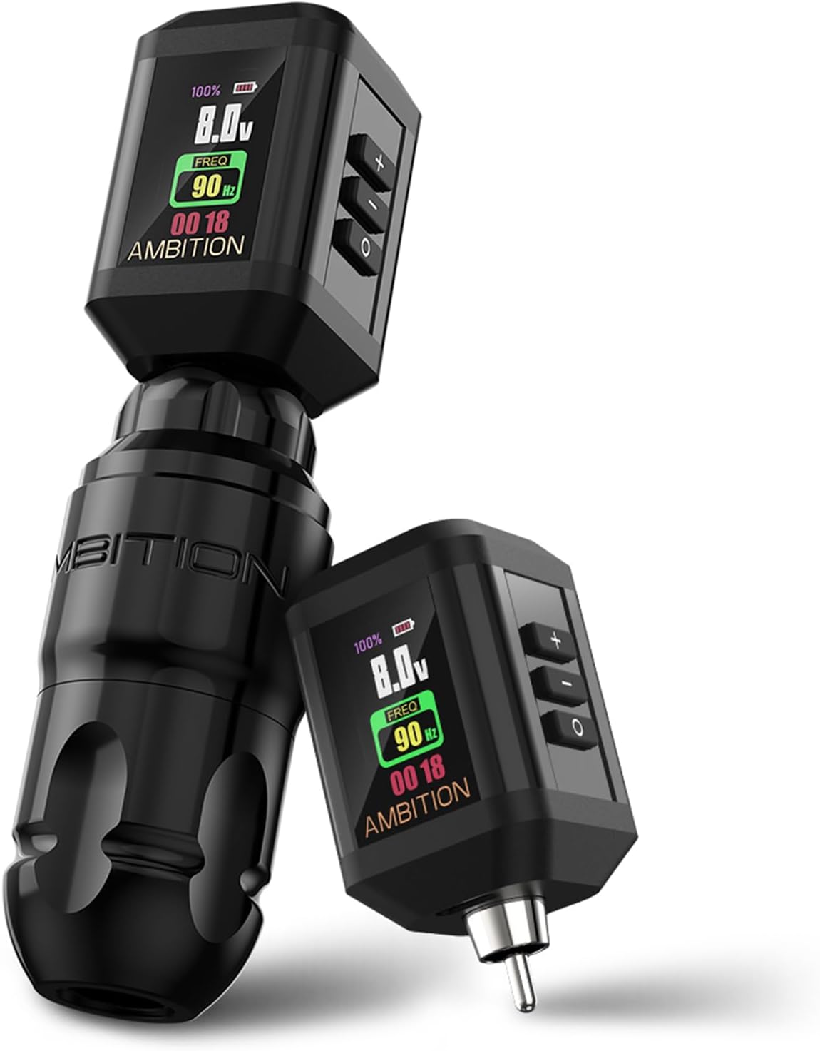 Ambition Lutin Wireless Tattoo Gun Rotary Tattoo Pen Machine with Straight Drive Bar Dual 2200mAh Korall Power Supply for Professional Artists