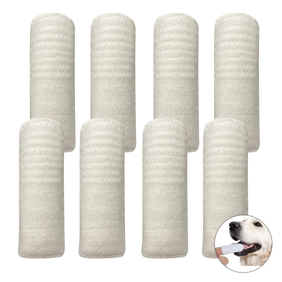 8Piezas Cepillo Dientes Perro Dedo,Cepillo de Dientes para Mascotas Hecho de Tela de Fibra Apto para Perros y Gatos,Limpia Eficazmente la Placa Dental