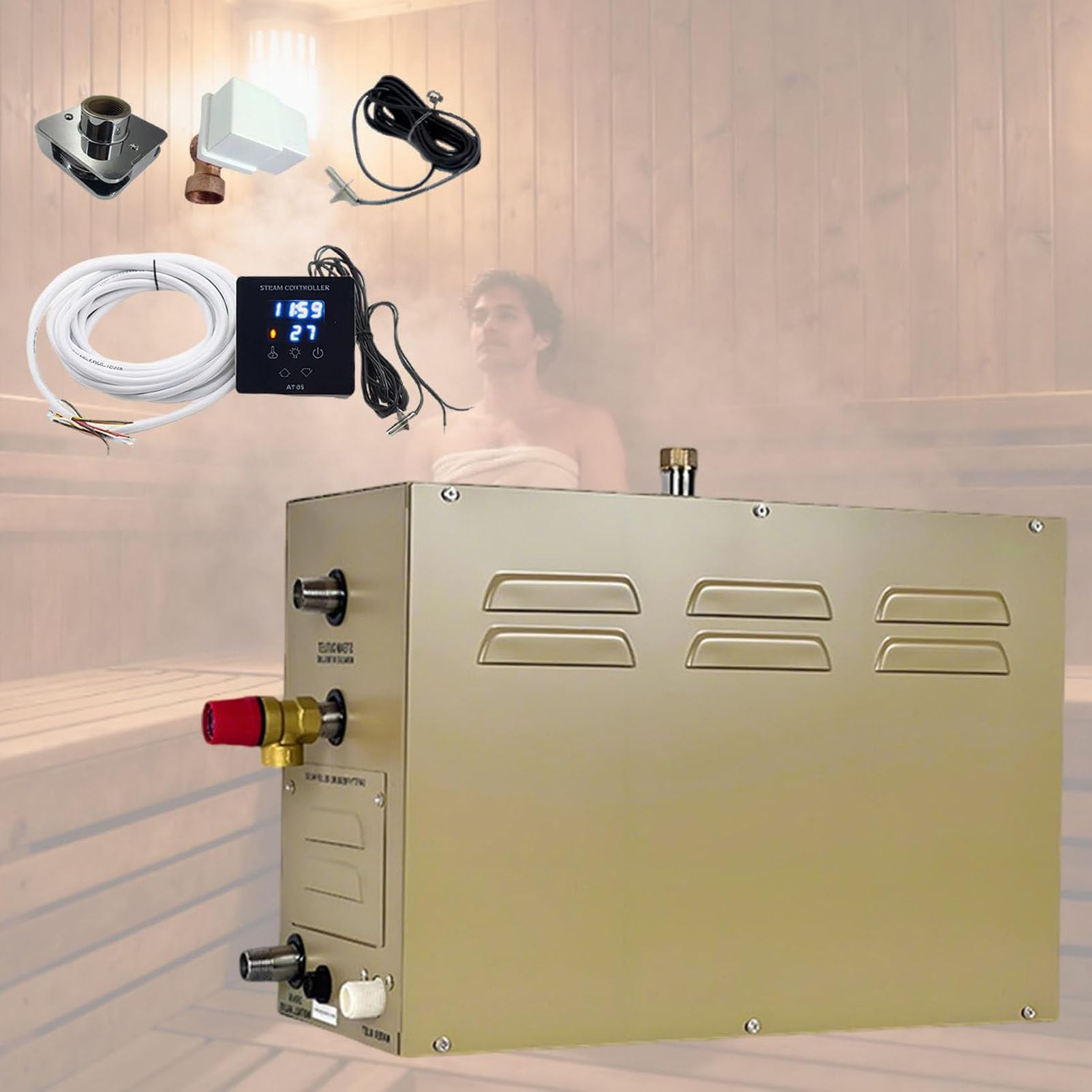 Caibendss Commercial Self-Draining Steam Bath Generator 10.5KW