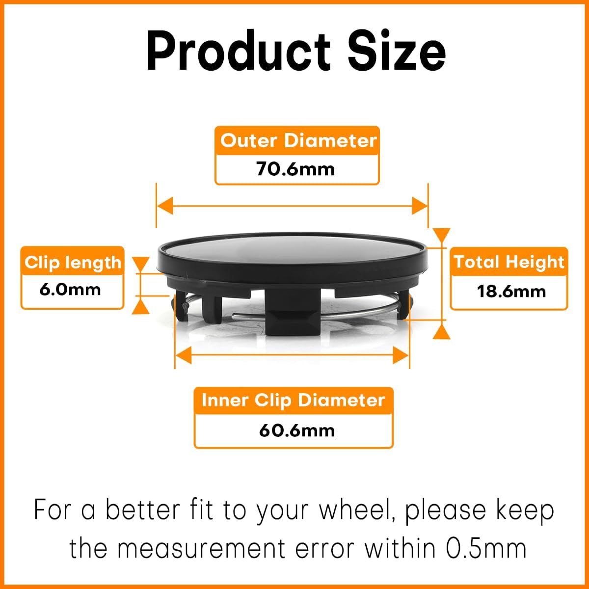 for BBS Wheel Center Caps 70.6mm(2.78in) 09.24.467 09.24.467 09.24.486 09.24.494 56.24.120 09.24.471 09.24.510 Black (Snap-in Diameter: 2.39in) Set 4pcs