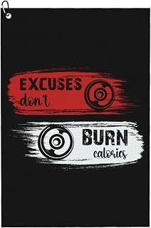 Excuses Don T Burn Calories Golf Towel 24x16in Microfiber Golf Towels Waffle Towel Golf Accessories Cleaning Cloth