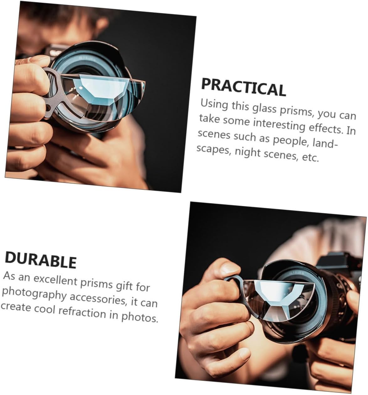 STOBOK 1set Kaleidoscope Prism Photography Lens Handheld Camera Accessory for Unique Refraction Effects Create Stunning Images Multi-Color Reflections