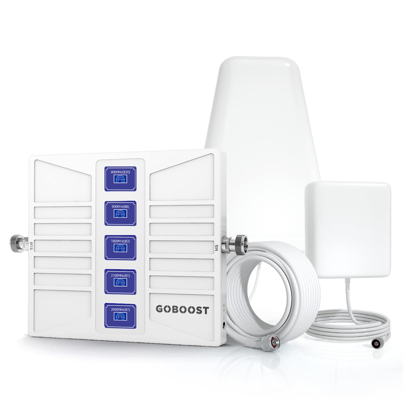 2G 3G 4G LTE Cell Phone Signal Booster for Home Band 1/3/7/8/20 Cell Phone Booster 800/900/1800/2100/2600MHz Cell Signal Booster Up to 5,000 sq.ft Cell Booster with Antenna Kit