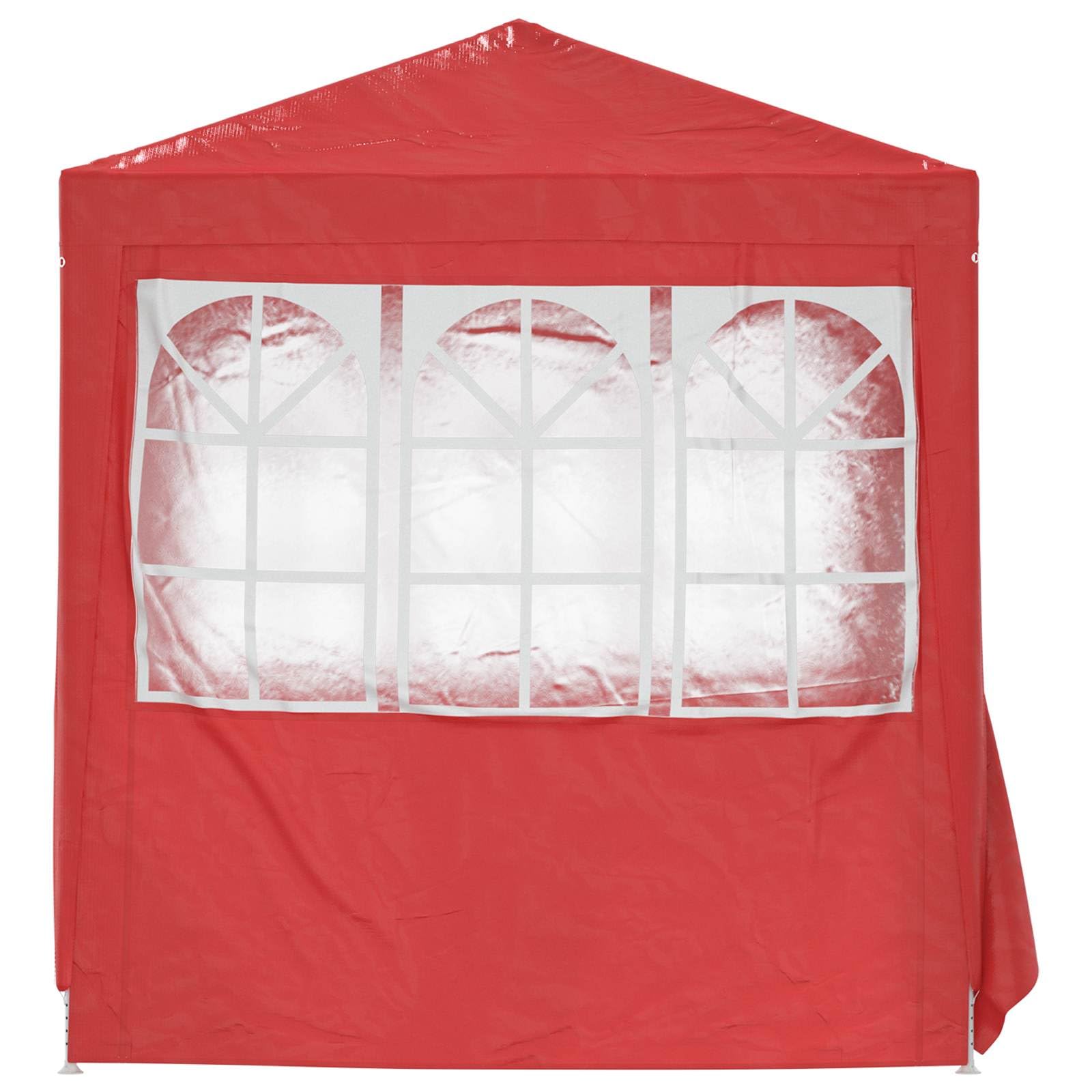 Tienda de campaña para fiestas, color rojo, 200 x 200 x 240 cm, de polietileno y acero, con pared lateral, ventana, protección UV y techo resistente a la intemperie para jardín, terraza