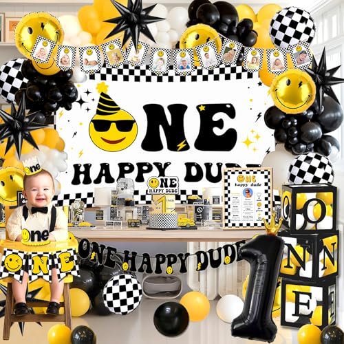 One Happy Dude Birthday Decorations One Cool Dude 1st Birthday Decorations