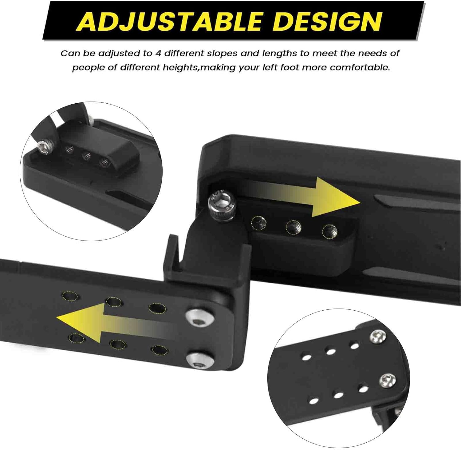 Universal Hitch Steps with Adjustable Dead Pedal for Jeep Accessories Jeep Wrangler JK, JL, 4XE, Jeep Gladiator JT 2007-2023, Anti-Slip Solid Trailer Hitch Step for 2 Inch Receiver Hitch Accessories