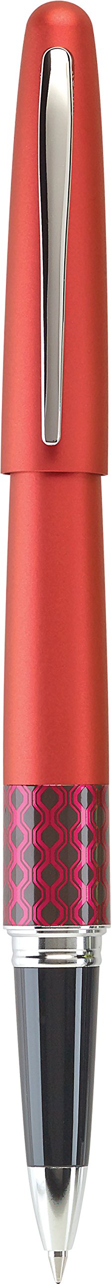 PILOT MR Retro Pop Collection Gel Roller Pen in Gift Box, Red Barrel with Wave Accent, Fine Point Stainless Steel Nib, Refillable Black Ink (91402)