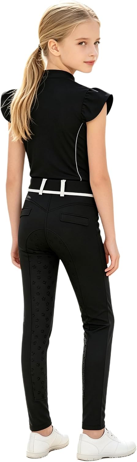 JEYPINMI Kids Equestrian Shirt and Breeches Outerwear Outfit