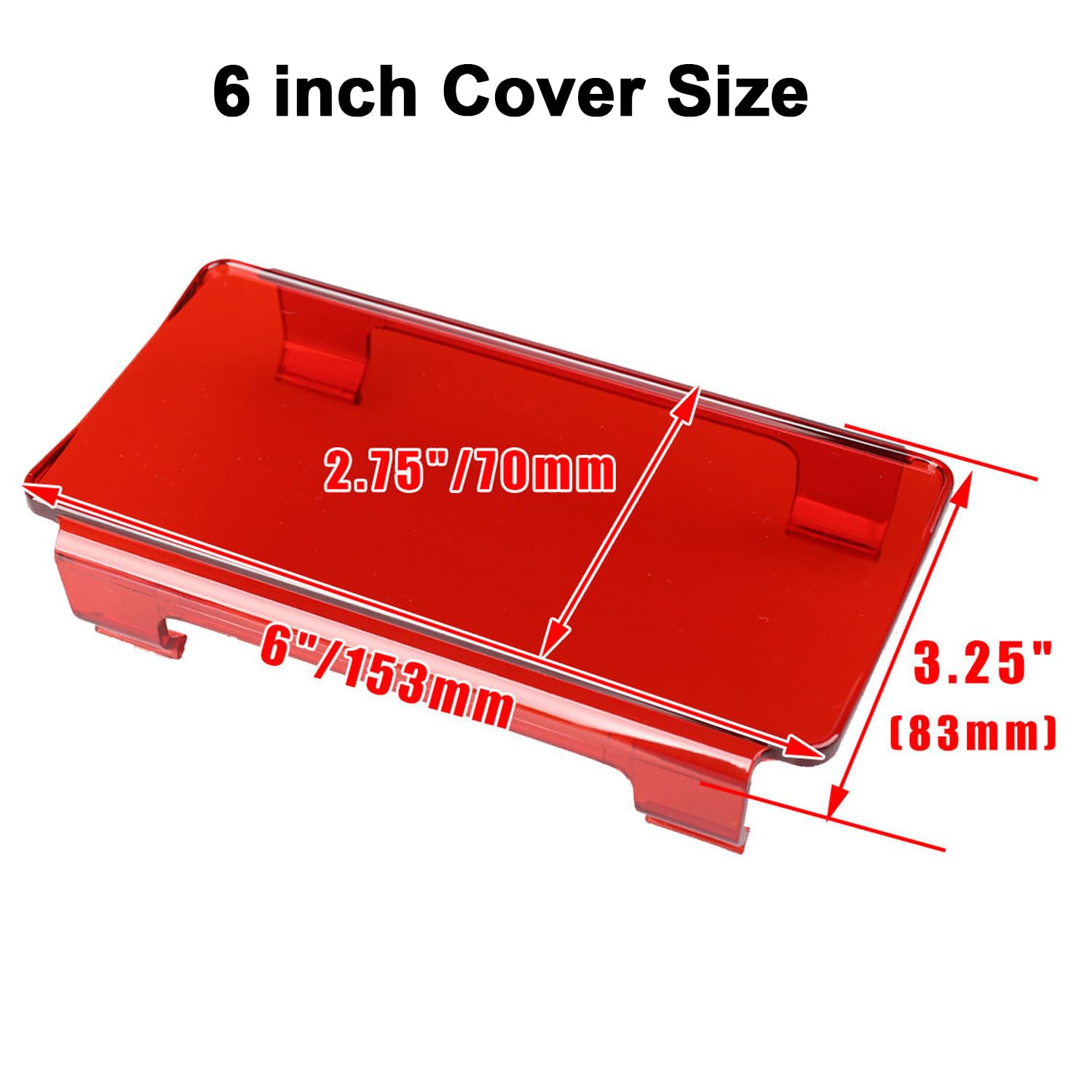 Kit de cubierta de lente roja para barra de luz LED de 12 pulgadas, 2 fundas de policarbonato a presión de 6 pulgadas, a prueba de polvo y a los arañazos, cubiertas modulares protectoras para ATV, SUV