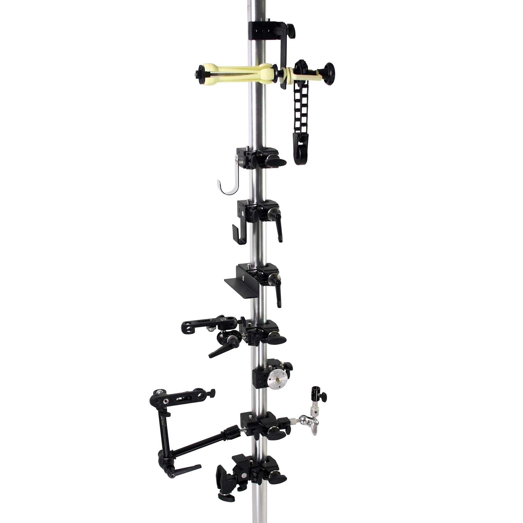 Kupo KCP-710B Super Convi Clamp Nero con Manico a Cricchetto – Morsetto Professionale in Alluminio per Tubi – Carico 20kg – Attacco Esagonale 16mm