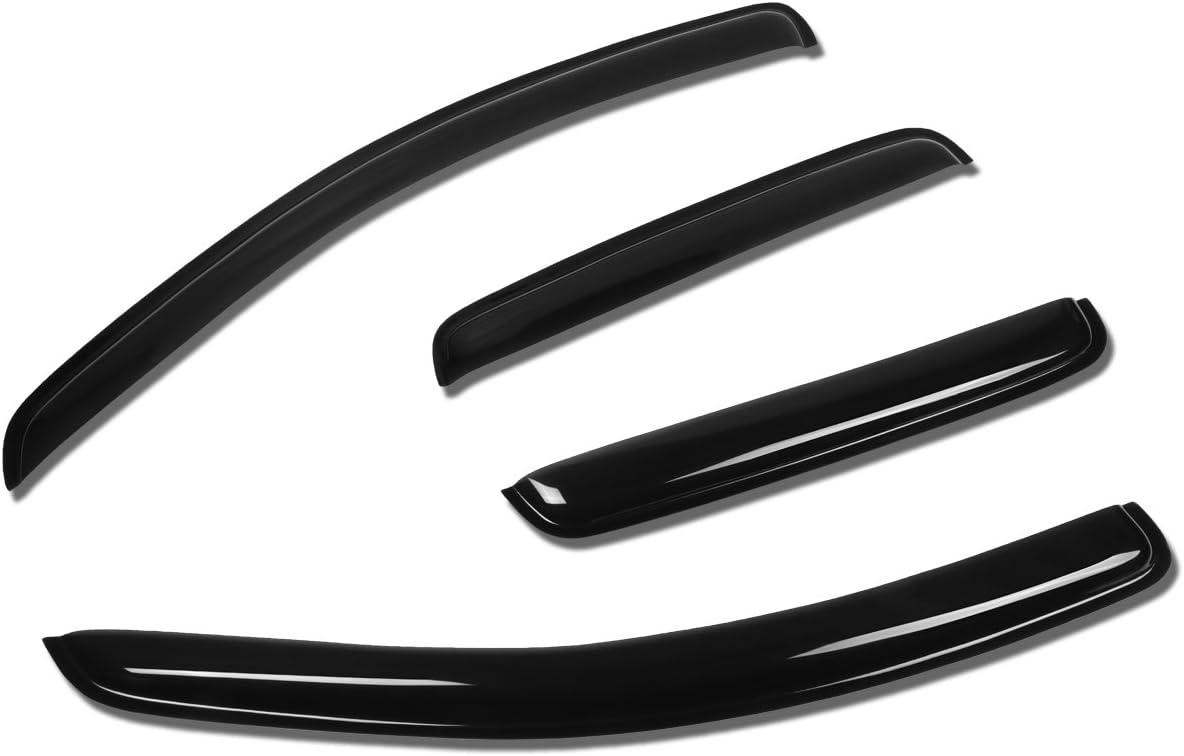 Auto Dynasty Window Visors Compatible with 04-06 Chevy Aveo Hatchback, 4Pcs Front & Rear Tape-On Window Vent Visor Deflectors Rain Guard, Glossy Dark Smoke