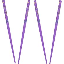 Set of 4 Hair Sticks Hair Chopsticks with Butterflies for Women - Purple
