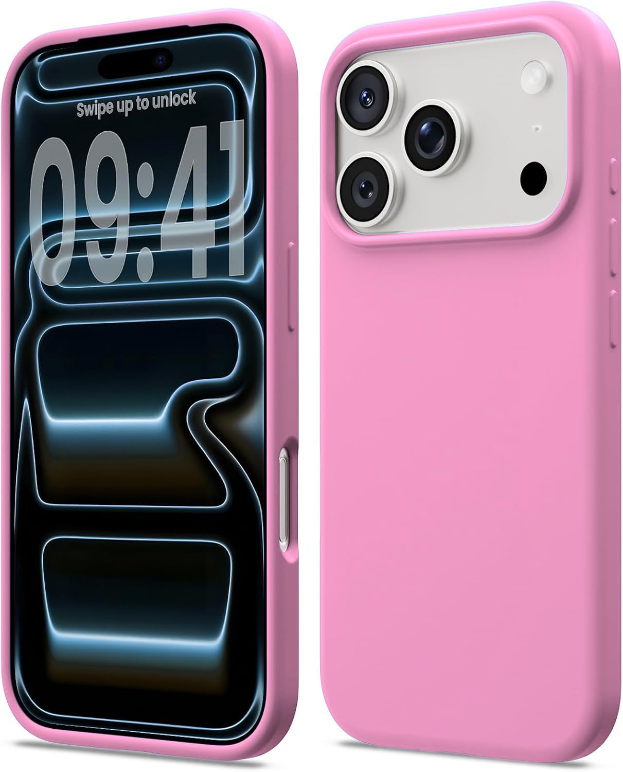 DIZORO Compatible with (iPhone 17 Pro Max Case)(2025), Liquid Silicone 3 Layers Full Covered Soft Gel Rubber Phone Case,Shockproof Protective Cover with Anti-Scratch Microfiber Lining- Baby Pink