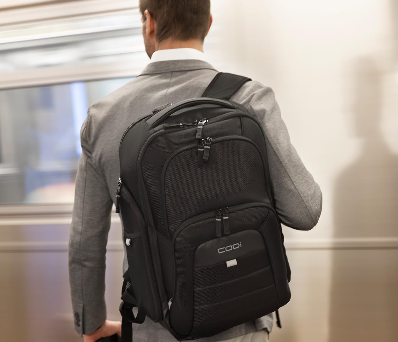 CODi Ferretti Pro Sport Pack Laptop Backpack – Fits Up to 17.3” Laptops, Large Capacity Travel & Work Backpack with Trolley Strap, Lockable Zippers & USB Cable Pass-Through : Electronics