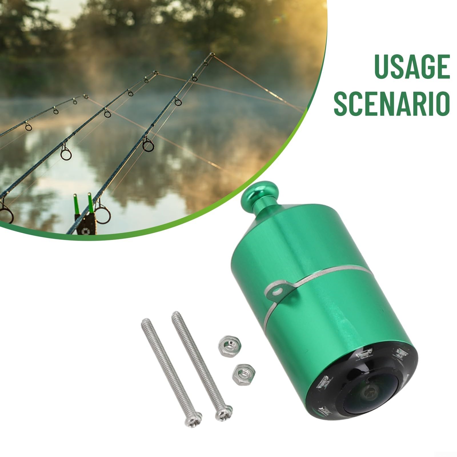 Cámara de pesca subacuática 1080P con, lente buscador de peces impermeable IP68 gran angular de 195 ° para agua fangosa, detección de profundidad de 50 m, luces LED invisibles de 940 nm (A