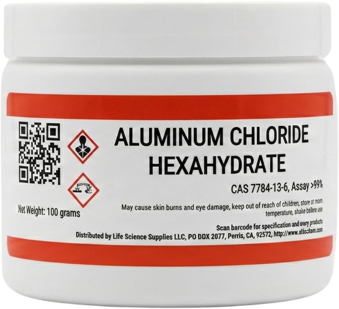 Aluminum Chloride hexahydrate, Reagent, 99%, 100 Grams