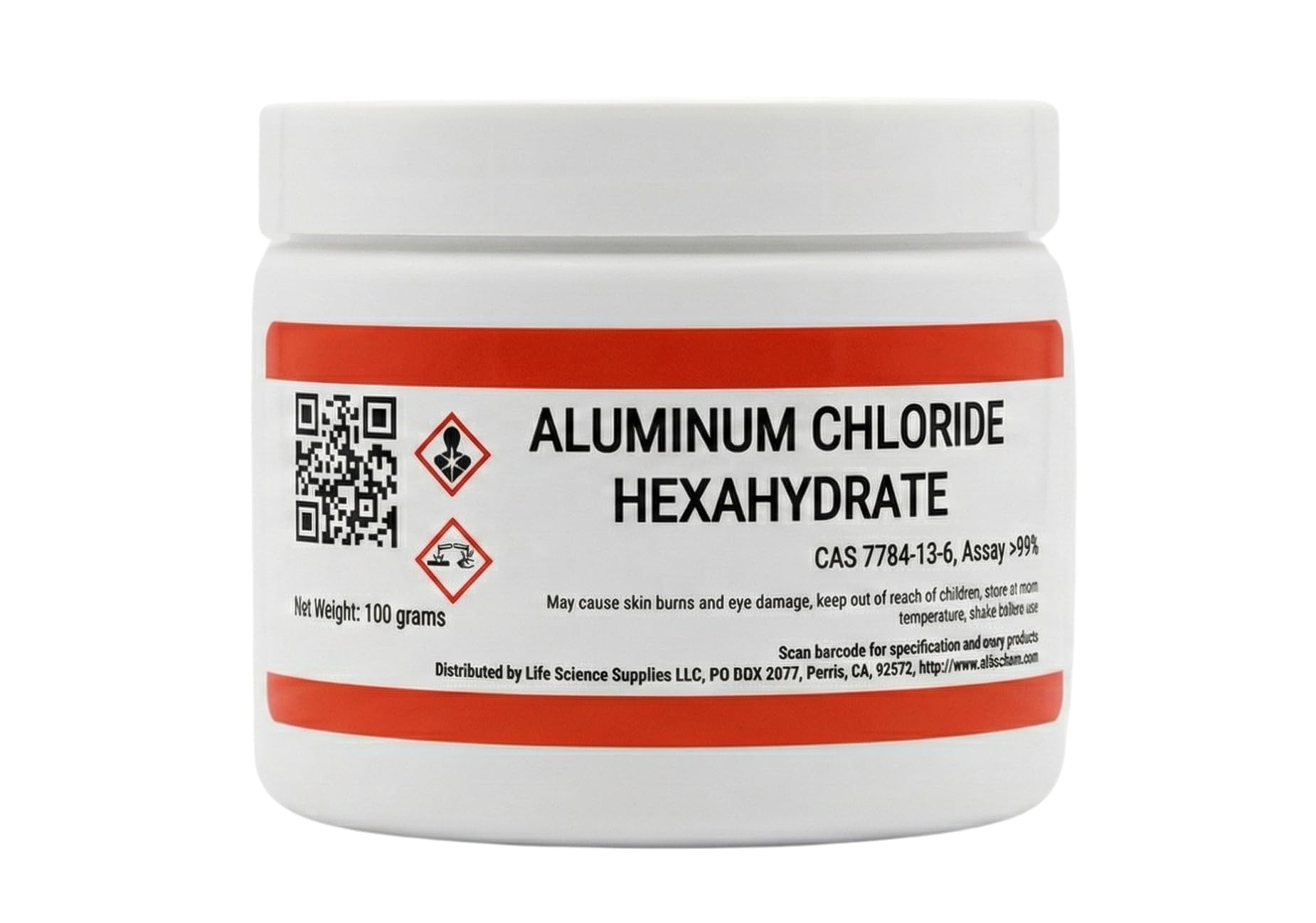 Aluminum Chloride hexahydrate, Reagent, 99%, 100 Grams