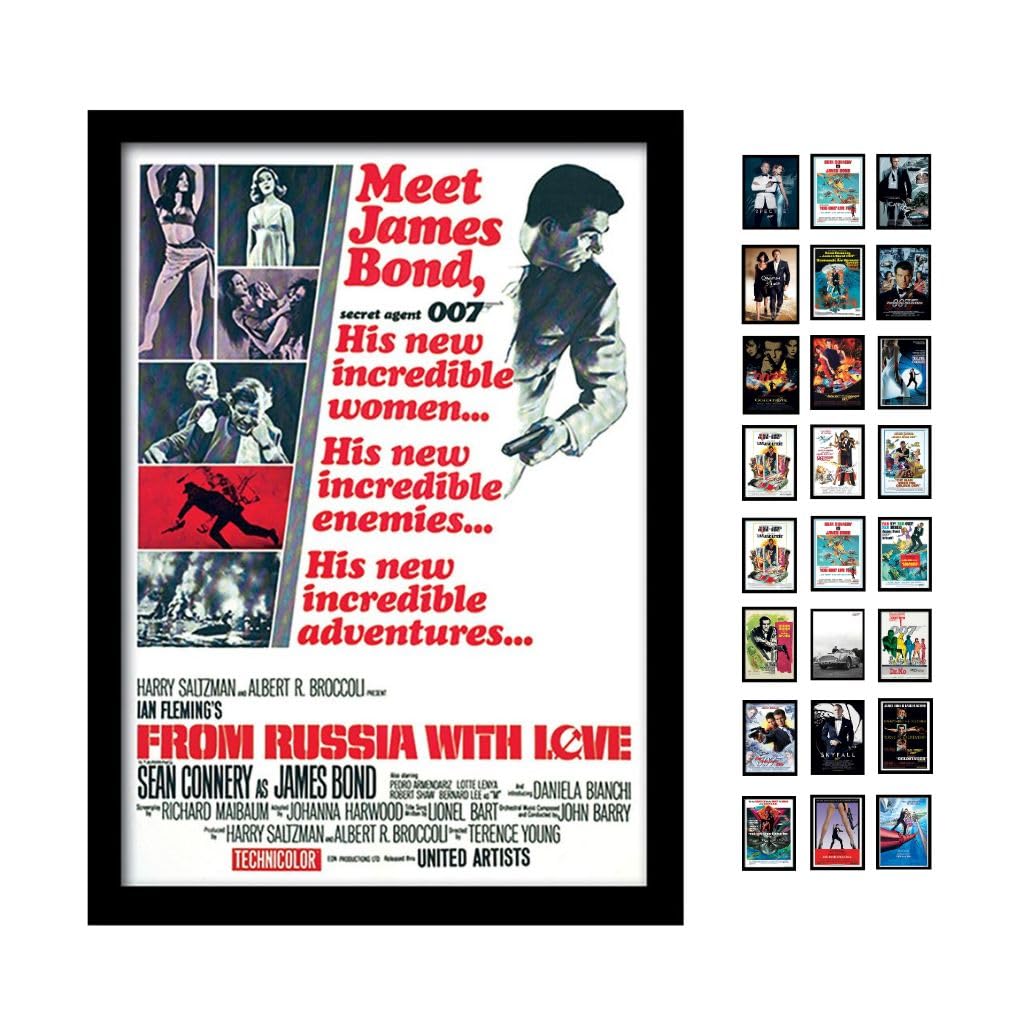 iPosters Pyramid International James Bond (From Russia With Love One-Sheet) 30cm x 40cm Framed, Collectors Print, One Size