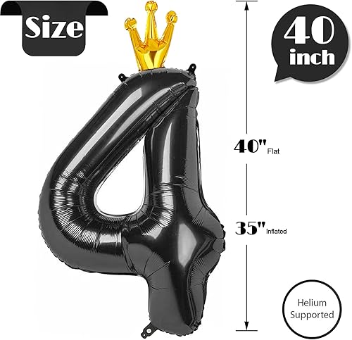 Miniatura 80 de Globo de número 5 de 40 pulgadas, globo de 5º cumpleaños, decoraciones de globos rosas de cinco años, globos de números 5, 15, 50, suministros