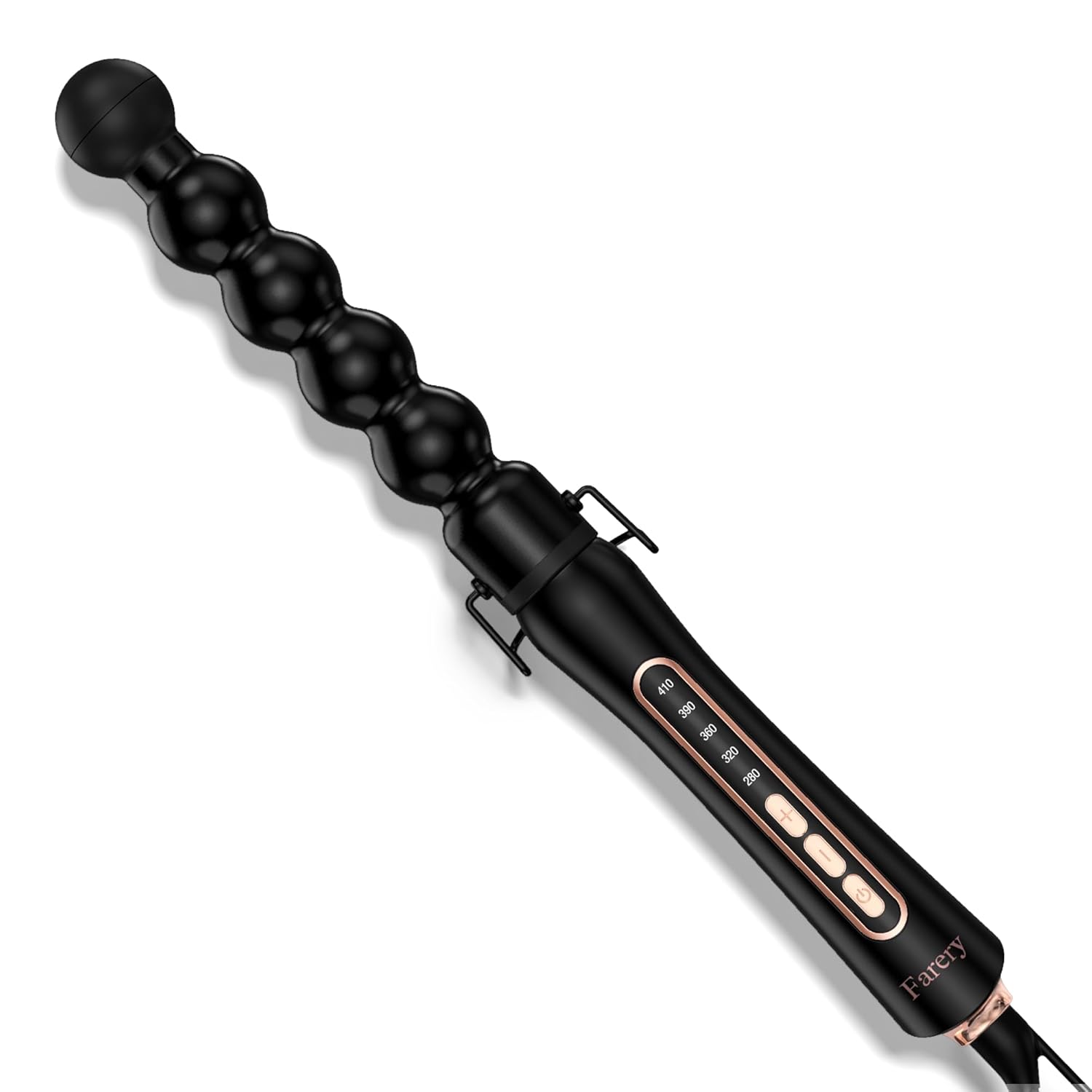 Farery Bubble Curling Wand for Long Hair - 32mm Springless Barrel for Defined Spiral Curls Waves Ceramic Coated
