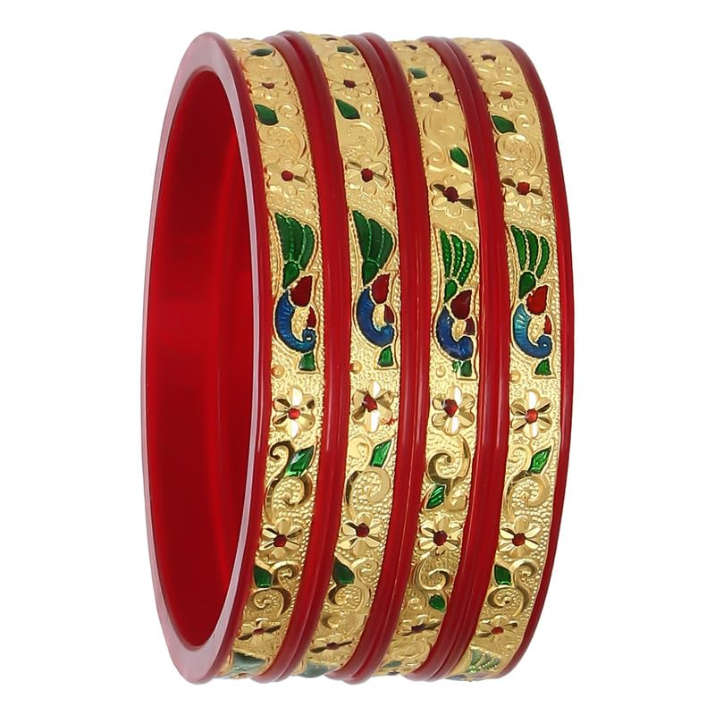 Barrfy Collections Micro Plating Plastic Gold Plated Bangles Set for women 2.8 (Pack of 4 Bangles) (B0CBQ867QK) Amazon Price History, Amazon Price Tracker
