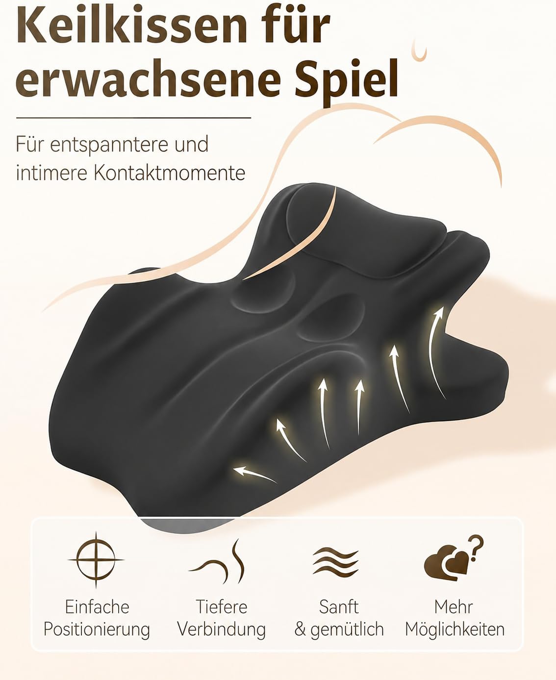 Sexkissen für Paare – Liebeskissen 27° | Intimkissen & Erotik Keilkissen Memory-Schaum | 27 Grad Sex Kissen für intime Positionen & Sexstellungen, Liebeskissen für Sex, waschbar, Paar Kissen