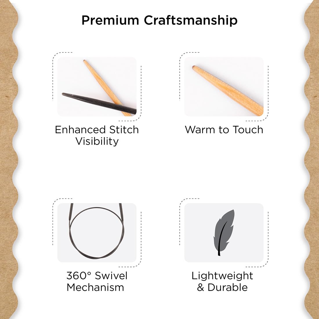 Knitter's Pride Day & Nite Circular Knitting Needle 100 cm 2.25 mm - 1 piece, Natural/Black, 2.25mm - Image 3