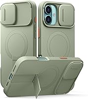 Vista 83 de SURITCH Funda para iPhone 14 Pro Max con cubierta magnética para cámara deslizante y soporte ajustable, compatible con MagSafe, funda protectora