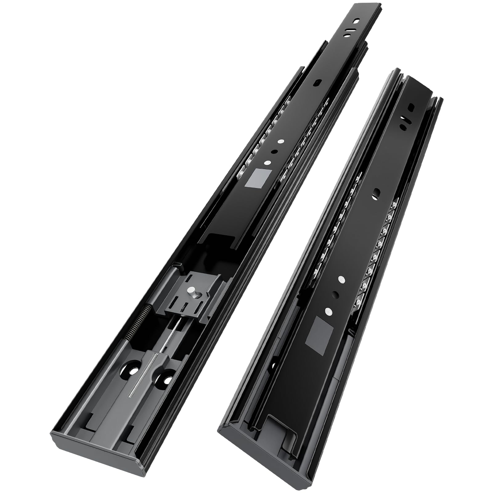 AOLISHENG 5 Pairs Soft Close Drawer Runners Drawer Slides 300mm Heavy Duty 45kg Load Capacity Draw Sliders Full Extension Ball Bearing Kitchen Cabinet Replacement Black Draw Runners Side Mount