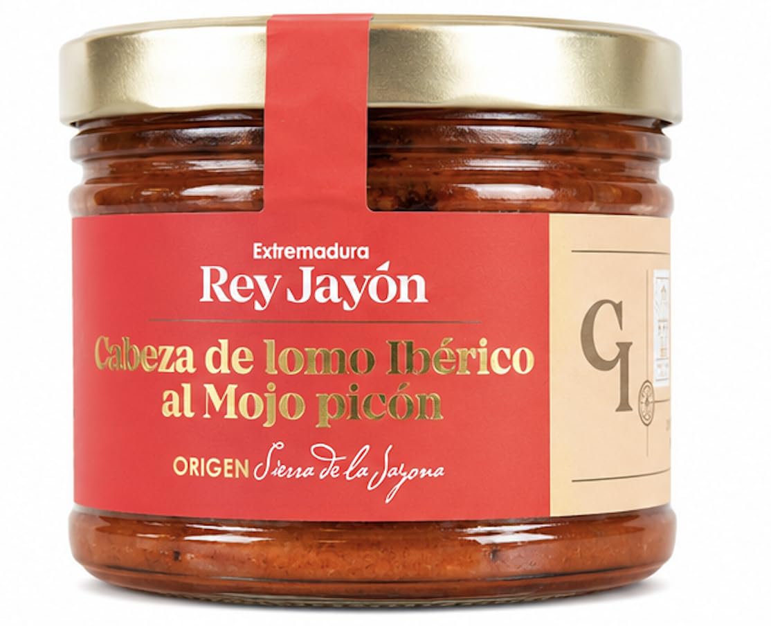 Cabeza De Lomo Ibérico Al Mojo Picón. Envase de 400grs. Elaboración artesanal a base de cabeza de lomo de cerdo ibérico. Conservas Gourmet