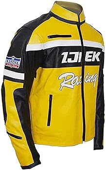 JACKETSZONE Mens ijiek Motorcycle Faux Leather Jacket