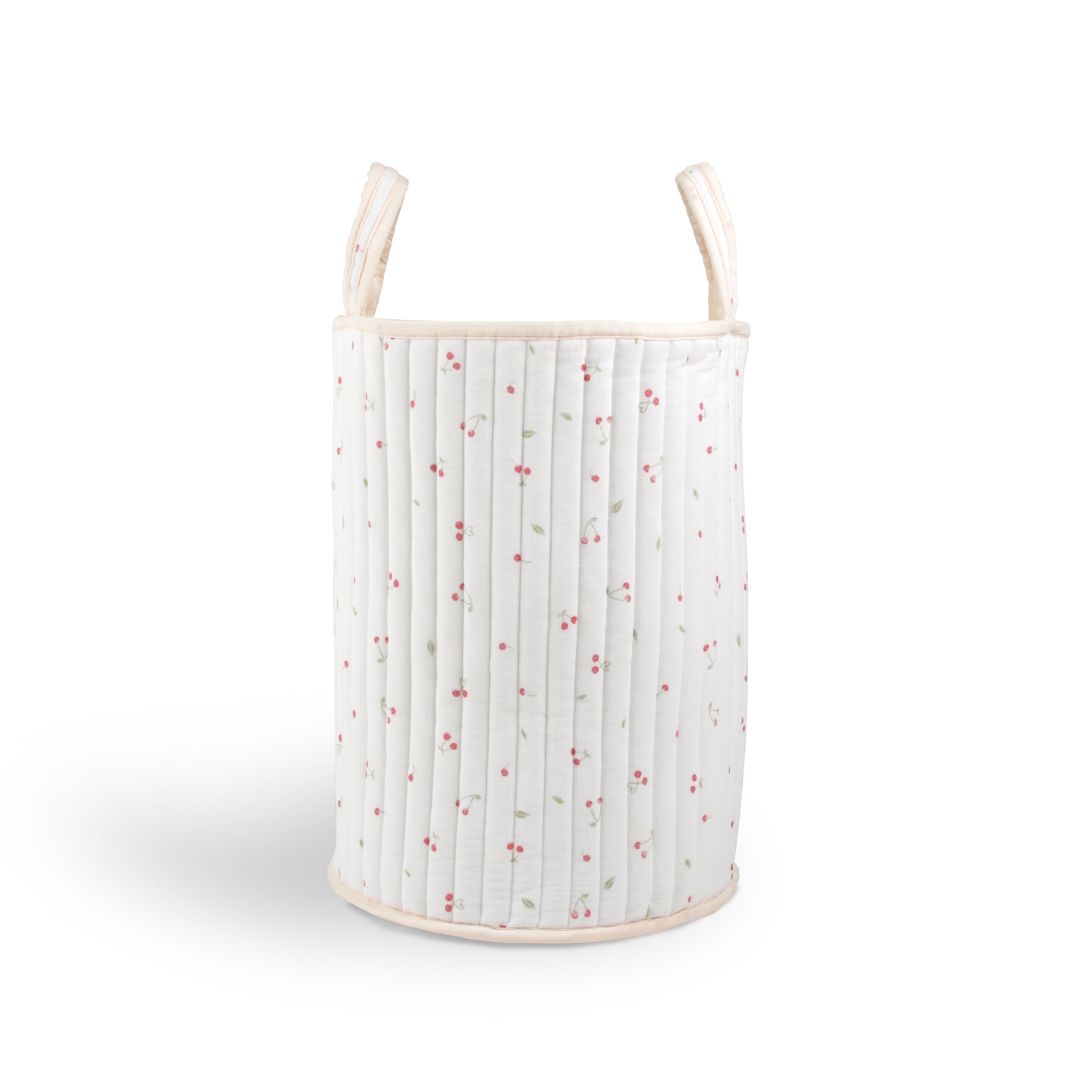 CuddleCo Storage Basket - Large, Lightweight Laundry Basket with Handle for Kids and Parents, Versatile for Toy Storage and Organising, Easy to Carry and Store (Ditsy Cherry)