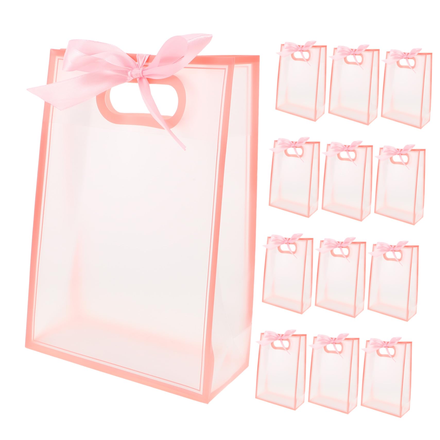 Bolsas de Obsequio Transparentes Rosas Plegables 15piezas Poliéster