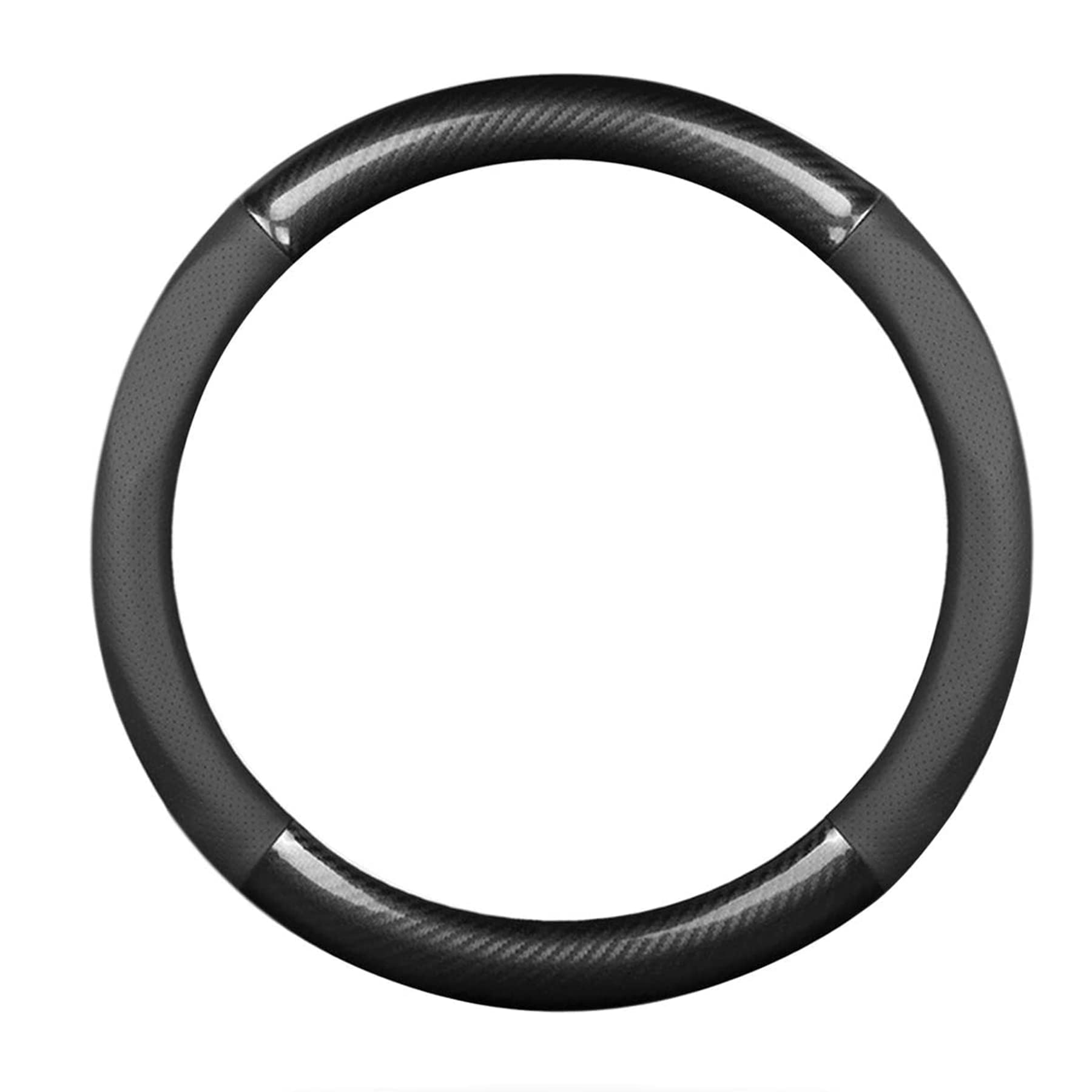 7Cylinder Steering Wheel Cover Universal Car fit Auto Interior Sport Accessories Anti Slip Protector Designed with Sport Carbon Fiber Leather Fit Universal Diameter 38 Cm -Type B