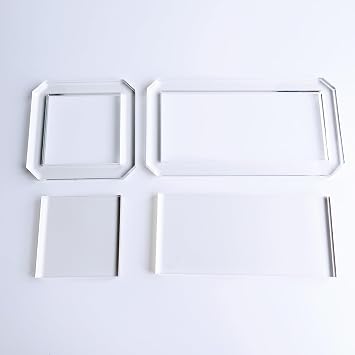 2 Pack Rectangle and Square Templates for Cutting Perfect Squares and Outlines Use with Rotary Cutter
