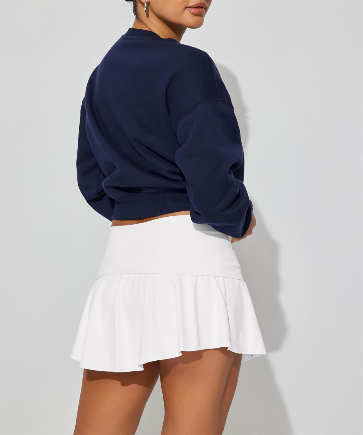 Hafailia Skorts for Women with Pockets Casual Fold Over Low Waist Pleated Tennis Athletic Mini Skirts with Shorts Underneath