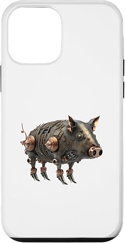iPhone 12 mini cerdo steampunk vintage divertido amante cerdo dueño granjero cerdo caso