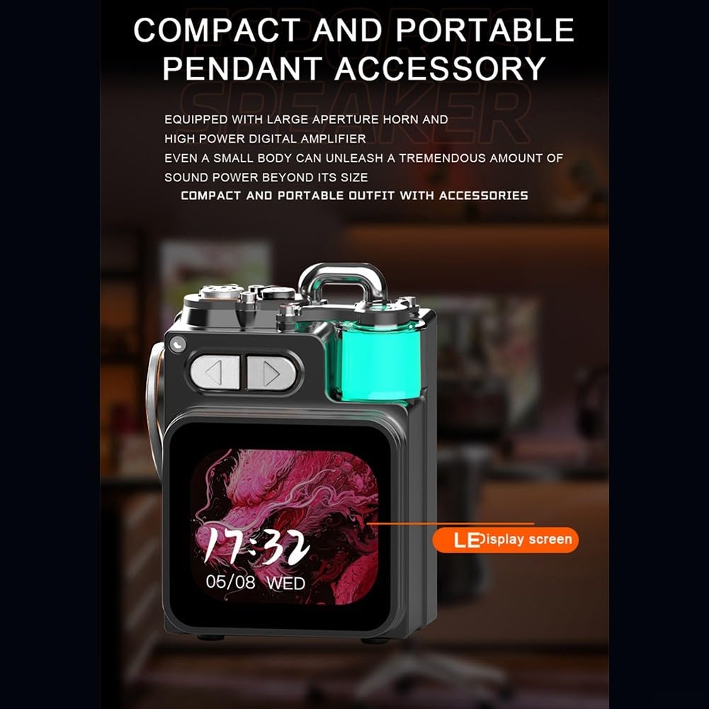 Speaker Wireless 5.4 con Schermo Digitale Luci RGB Suono HiFi Cassa Portatile Impermeabile per Viaggio Camping 5W