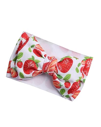 BBTDIN Bownkot BTB06 - Diadema para el pelo con lazo de fresas para bebé (fresa grande)