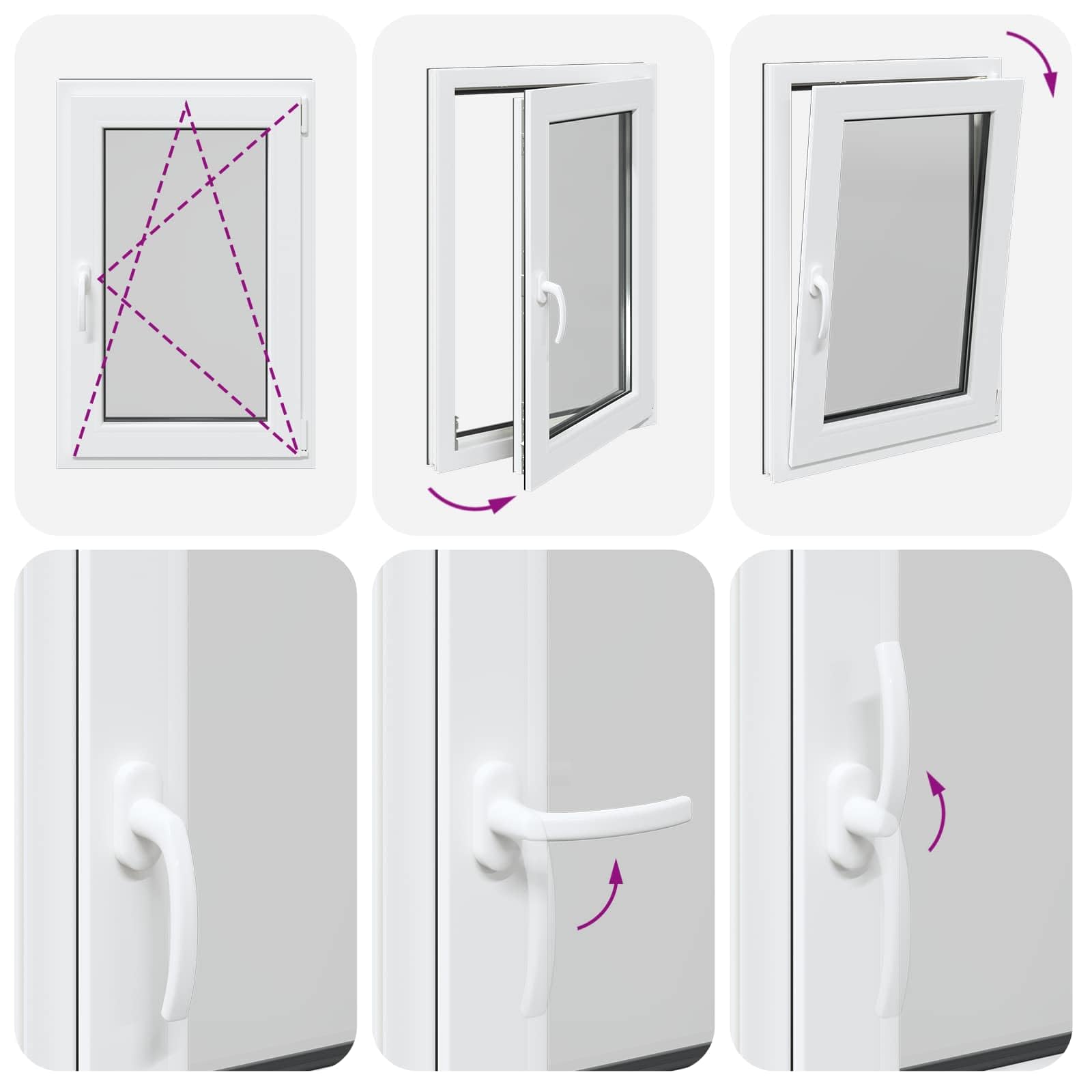 vidaXL Ventana de sótano RISOR 60 x 80 cm PVC y Vidrio Gris Antracita, Sótano, Aislante Térmico Moderno y Duradero para Ventanas Eficientes, Accesorios de Vidrio PVC Aislantes