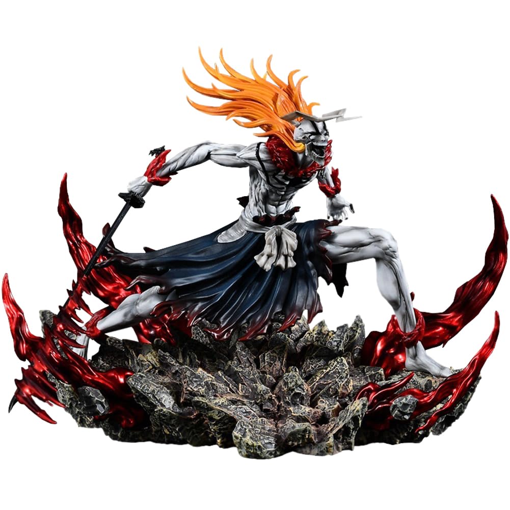 Figura di Ichigo Kurosaki Horned Ichigo Action Figure Anime Hollow Ichigo Figure con Base Modello, Posizione da Combattente Scultura con Base Articoli da Collezione Decorazione Regalo 23CM