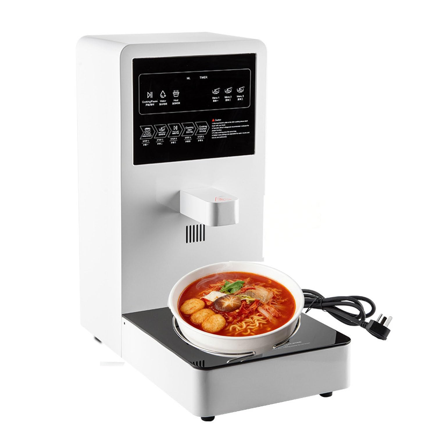 Cuocipasta Touchscreen,Cuoci Pasta Automatico,Controllo Acqua Automatico,2200W Potente,per Ristoranti, Bar, Mense Scolastiche e Aziendali