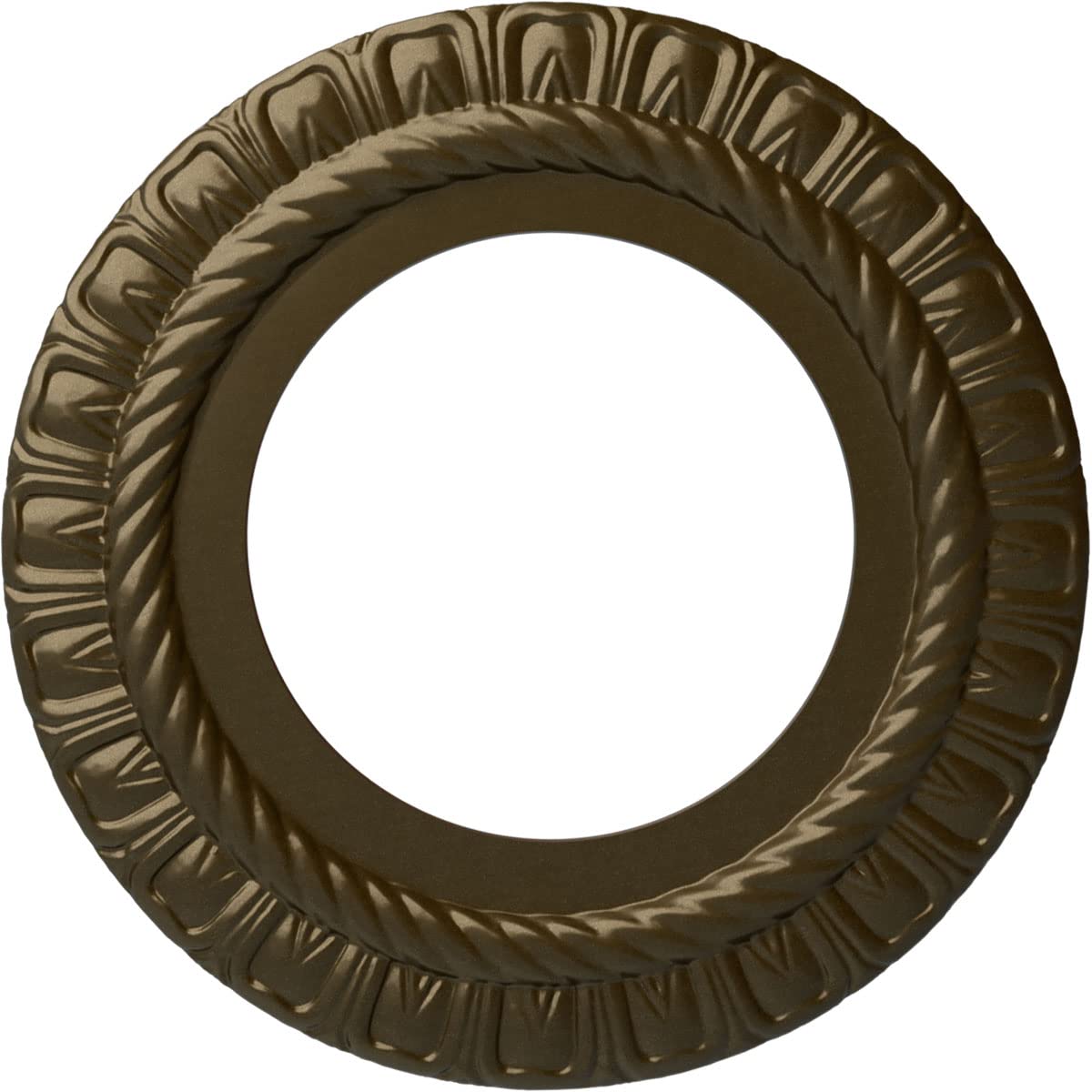 Ekena Millwork CM10CLBRS 10 5/8"OD X 5 3/4"ID X 1/2"P Claremont Ceiling Medallion Fits Canopies Up to 7", Brass