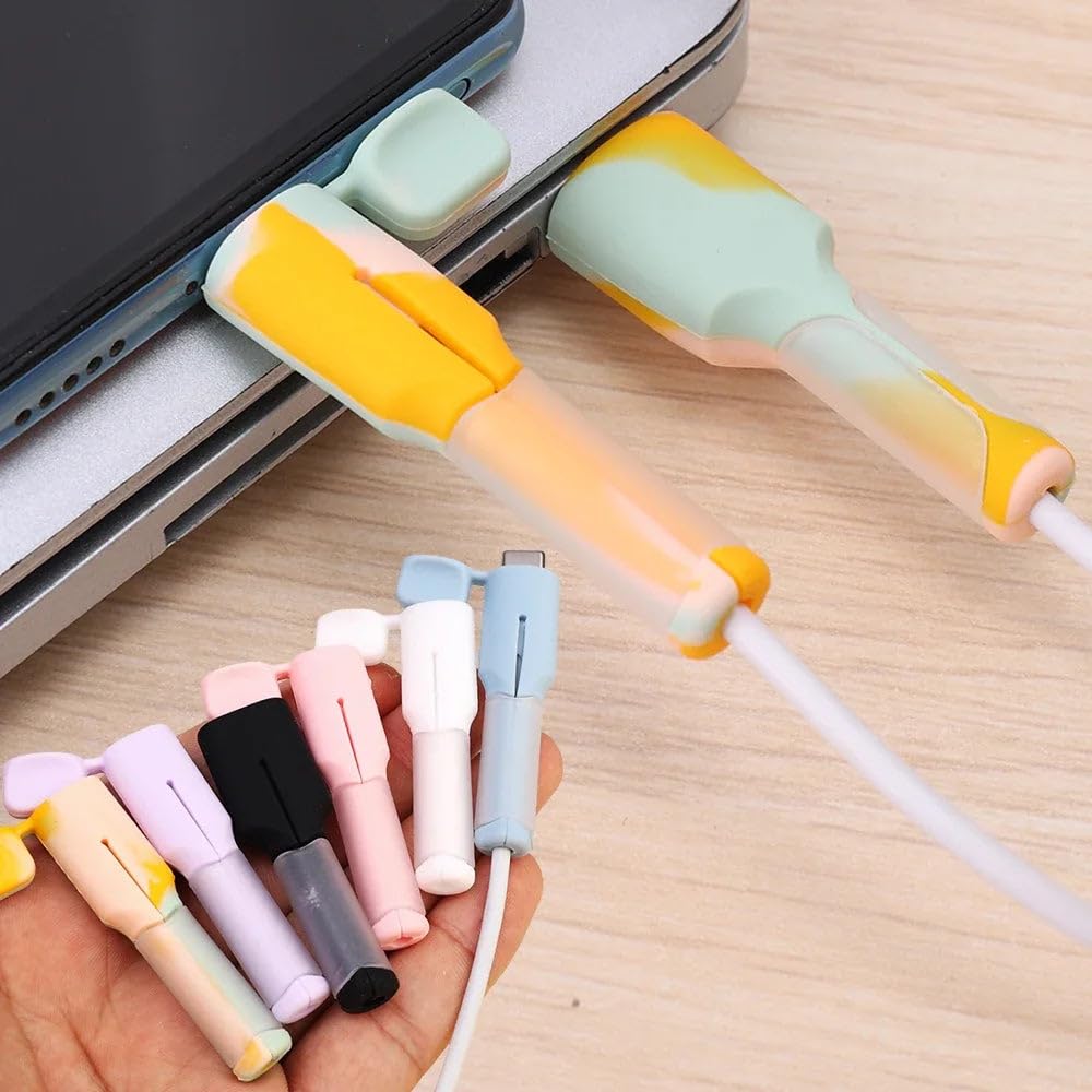 Confezione da 2 protezioni per cavi USB-C in morbido silicone, custodia flessibile per cavo di ricarica, copertura anti piegatura, organizer per cavi per protezione caricabatterie Android, blu, per