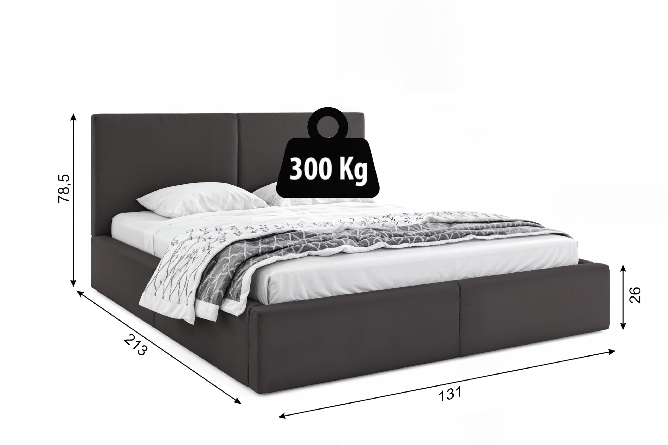 Interbeds Polsterbett 120x200 cm mit Bettkasten und Lattenrost – Stauraumbett Doppelbett in Grau Pflegeleichter Samtbezug Gepolstertes Bettgestell belastbar bis 300 kg ohne Matratze (Grau, 120x200)