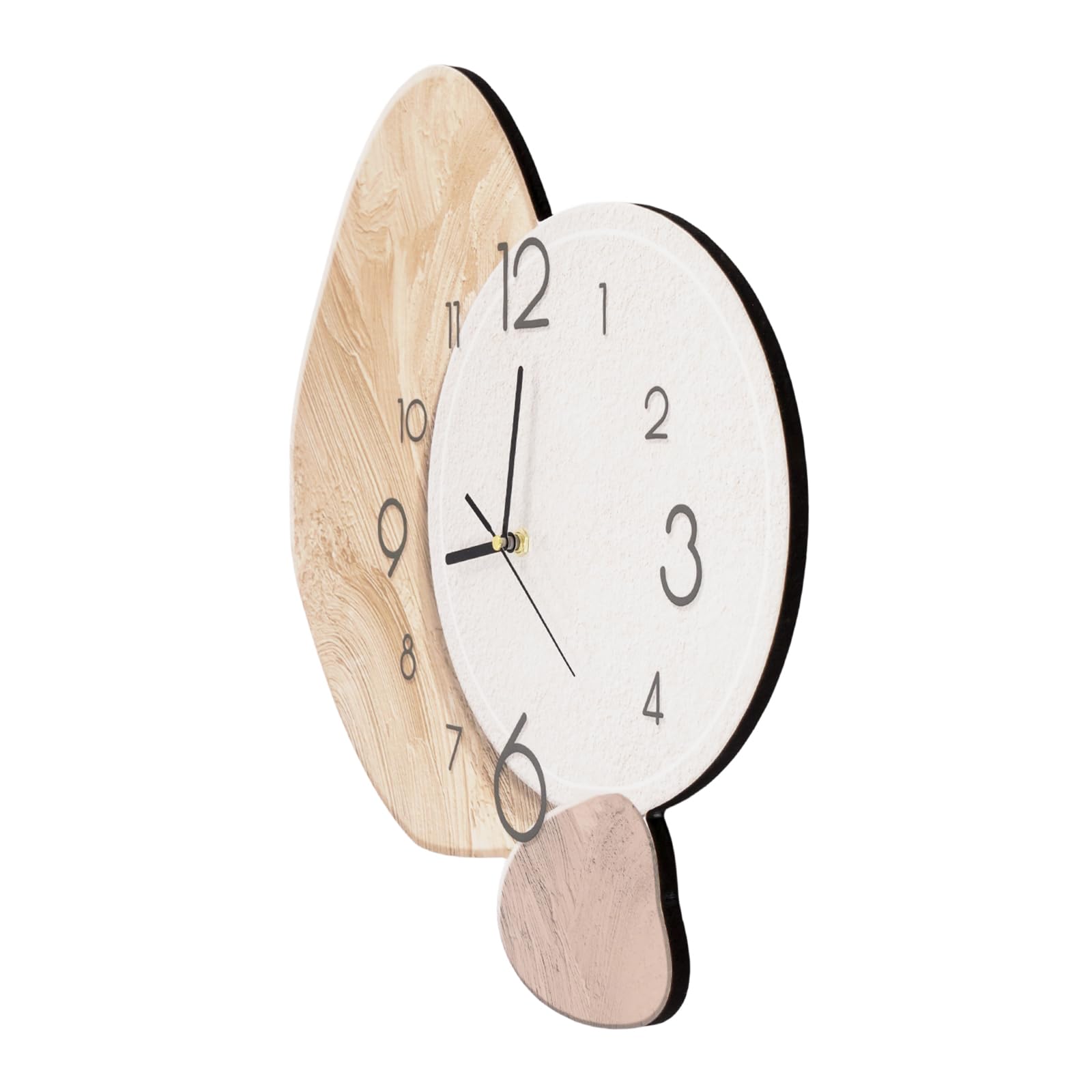 WooDerson Reloj de pared Reloj Decorativo Simple Creativo Estilo Mediados de Siglo Sin Ruido Moderno De Porcelana Cristalina Reloj de Pared Decorativo para Dormitorio/Salón (Oro + Blanco)